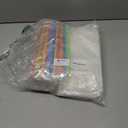 100 Pcs Zipper Plastic Pouches Drink Bags,Heavy Duty Hand-Held Translucent frosted Reclosable Stand-up Bag 2.4" Bottom Gusset with 100pcs Straws & Funnel Included (clear)