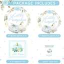 Aukolass Pumpkin Party Supplies Tableware Set - Fall Theme Party Decorations Including Plates, Napkins and Cups for Pumpkin Birthday and Baby Shower Party, Serves 24 Guests (blue)