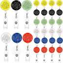 24 Pcs Employee Appreciation Retractable ID Badge Holder Gift May You Be Proud of The Difference You Make Badge Reel with Clip Gifts for Nurse Coworker Employee (Colorful)