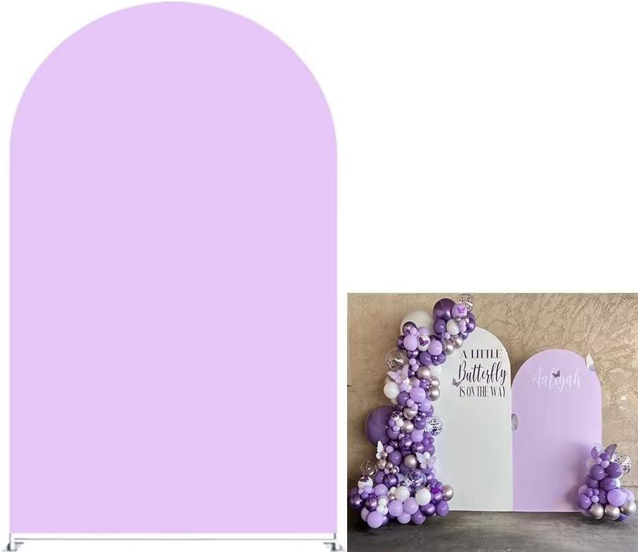 Double Sided Lilac Arch Backdrop Cover for Birthday Party Wedding Baby Shower Decorations Chiara Backdrops Arched Wall Covers Frame Stands Banner Photography Background 2.6ft * 6ft