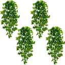 BLEUM CADE Fake Hanging Plants, 4pcs Artificial Pothos Vines Greenery for Wall Home Living Room Office Indoor Outdoor Decor (No Baskets)