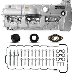 Upgraded Aluminum Engine Valve Cover Kit Compatible with 2006-2013 BMW 125i 128i 130i 323i 328i 328xi 525i 528i 528xi 530i X3 X5 Z4, E60 E70 E82 E83 E84 E89 E90 E92 L6 3.0L/ 2.5L Replace 11127552281
