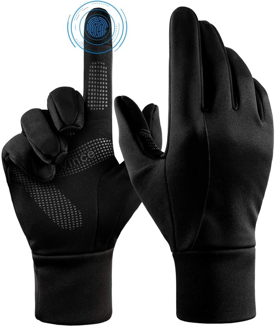 FanVince Thermal Gloves Touchscreen Winter Insulated Glove - Windproof Water Resistant for Running Cycling Driving Outdoor Hiking in Cold Weather for Men and Women Riding (Black,Medium)
