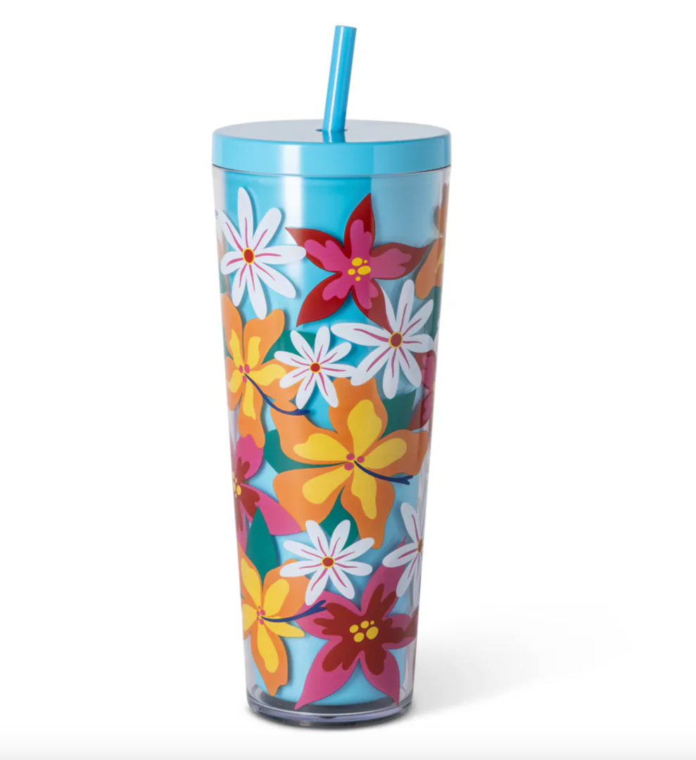 24oz Tumbler with Lid , Leak Proof and Double Wall Insulated Reusable Plastic Cups,Travel Reusable Iced Coffee Cup