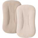 Muslin Baby Cover for Newborn, Soft and Breathable 100% Cotton Lounger Slipcover Neutral, Pack of 2 (Clay)
