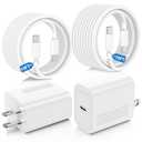 45W USB C Fast Charger for iPhone 17/ Air/16/15 Pro Max,2Pack 10FT Type C Charger Block & Cable, PD 3.0 Super Fast Charging for iPad Pro MacBook Air/Pro M1/M2, AirPods