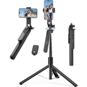 TECKNET 71" Phone Tripod & Selfie Stick, Portable Extendable Cell Phone Tripod Stand with Wireless Remote and Phone Holder, with Wireless Remote Control for iPhone/Samsung/Android/Camera