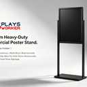 DISPLAYSWORKER Aluminum Alloy Floor Sign Stand, 22x28 Inch Heavy Duty Double-Sided Poster Stand with Reinforced Structure and Steel Base for Business Display (1, Black, 22×28)