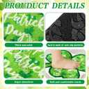 Haull 6 Pcs St. Patrick's Day Bathroom Rug Shamrock Bath Rug Lucky Green Clover Saint Patty's Day Bathroom Mat Shamrocks Doormat Irish Washable Nonslip Absorbent Shower Mat for Bedroom 15.8" x 15.8"