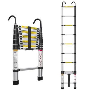 ZenAscend 7ft Telescoping Ladder, Multi-Purpose Collapsible Ladder with Hook, Aluminum Extension Ladders for Home, Folding Telescoping Ladder for RV, Attic, Daily Use at Home, 330 lbs