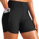 Daci Women High Waisted Swim Shorts - 3"/5"/7" Bathing Suit Short with Pockets Liner Tummy Control Swimsuit Bottom Boy Short (XX-Large, Black)