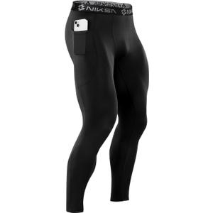 Niksa 1/3 Pack Men's Compression Pants, Performance Athletic Sports Leggings Gym Tights for Running Yoga Workout Sports,XL