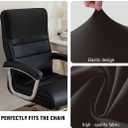 Stretch Office Chair Headrest Cover, Milk Silk Headrest Protector for Office Chairs, Head Rest Covers for High Back Computer Chairs, Furniture, Recliner Chair, 2 Pack, Black