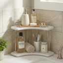 KES Ceramic Bathroom Corner Countertop Organizer, 2-Tier Marble Pattern Corner Counter Shelf, Vanity Skincare Perfume Organizer and Makeup Storage, Polished Chrome, BSC900B-CH