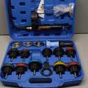 Radiator Pressure Tester Kit, 18PCS Automotive Water Tank Manual Pump Pressure Test Tool and Adapters Work on Cooling System Leak Down Detection for Cars Motorcycles Trucks Airlifts, Blue