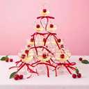 Maxdot 20 Set A Tini Bit Older Espresso Martini Birthday Party Supplies 5 oz Plastic Martini Glasses with Bow She's the Cherry on Top Champagne Tower for Bachelorette Decoration(Red)