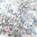 4 x Star Moon Confetti - Iridescent Metallic Glitter Foil for Birthday, Anniversary, Wedding, Graduation, Bachelorette, Baptismal Party DIY (Silver)