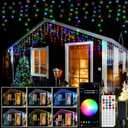 JMEXSUSS 400 LED RGB Icicle Lights - Color Changing, Plug-in for Indoor/Outdoor Christmas Decorations (42.6ft, RGB (Red, Green, Blue))