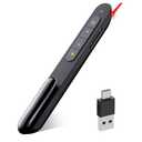 DinoFire USB Type C Wireless Presenter Remote Presentation Clicker,Volume Control PowerPoint Clicker with Red Pointer Long Range PPT Slide Advancer for Mac Laptop PC Computer