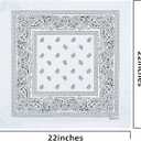 Juoar 22"X22" 100% Cotton Paisley Printed Bandanas Large Thick Scarfs Fashion Headwear for Men and Women (3, White)