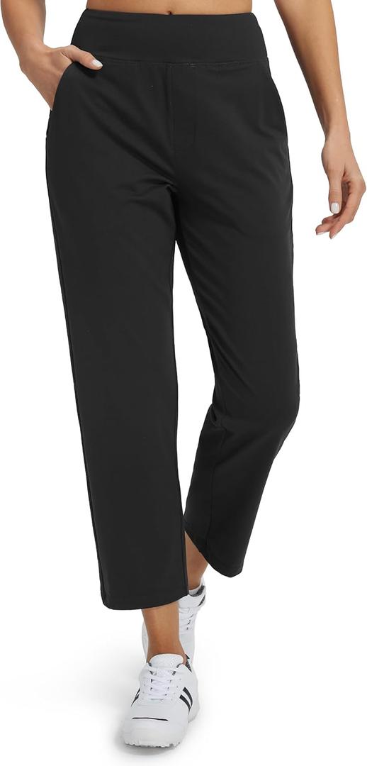 Libin Women's Golf Pants Stretchy Casual Travel Pant 7/8 Ankle Pants Athletic Sweatpants Dress Business Slacks with 4 Pockets, Large