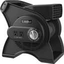 Lasko Pivoting High Velocity Portable Utility Fan - 12" - U12104 - Black | Adjustable Air Mover Blower Fan for Bedroom, Office Desk, Garage, and Home, With 2 Outlets 120V, 3 Speeds