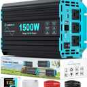1500 Watt Pure Sine Wave Inverter, 12V DC to 120V AC Inverters for Car, RV, Truck, Home, Camping, Solar Power Inverter with 3 AC Outlet, 30W USB-C, 5V 3.1A USB, Remote Control, Surge 3000W