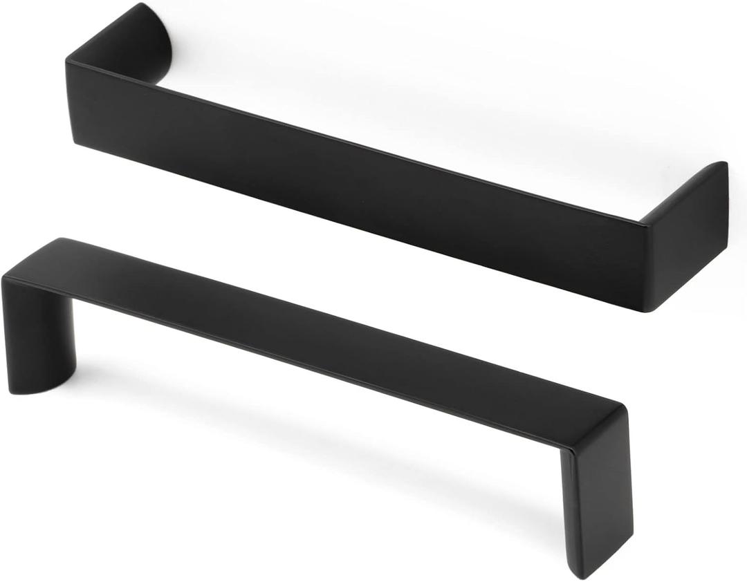 10 Pack 5 Inch Matte Black Cabinet Pulls Black Cabinet Handles Black Hardware for Kitchen Cabinets 1648 Drawer Bedroom Dresser Bathroom Vanity Cupboard