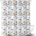 Fish Shower Curtain Ocean Animal Modern Multi-Color Fish Art Polyester Fabric Shower Curtain 72X72Inches
