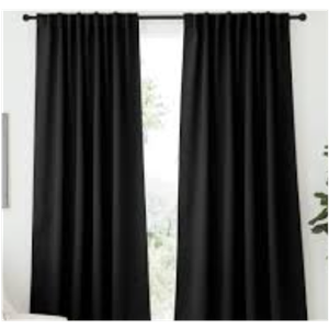 NICETOWN Halloween Black Blackout Living Room Curtains 84 inches Long, Black Out Curtain Panels for Bedroom  (Black Color) W52 x L84, 1 Pair, Thermal Insulated Blackout Draperies Window Treatment