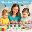 Air Dry Clay for Kids - 12 Plants DIY Modeling Clay Kit with Sculpting Tools & STEM Tutorials - Ultra Light, Soft, Safe - Back to School Classroom Supplies, Home Party, Birthday Gifts for Ages 3-12+