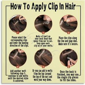 How To Apply Clip In Hair Posters Hairdresser Hair Extension Salon Poster Canvas Painting Posters And Prints Wall Art for Living Room Bedroom Decor 12x12inch(30x30cm) Unframe-style