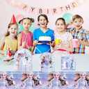 Cute Cartoon Birthday Decoration Supplies, Including 9 and 7 Paper Plates, Tablecloth and Napkins for 20 Guests. Birthday Tableware Sets for Boys and Girls