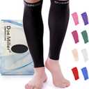 Doc Miller Compression Calf Sleeve for Men & Women, Premium Medical Grade, 15-20mmHg Graduated Support for Running, Calf Tear, Shin Splints, Knee High, Calf Sleeves, 1 Pair (Medium, Black)