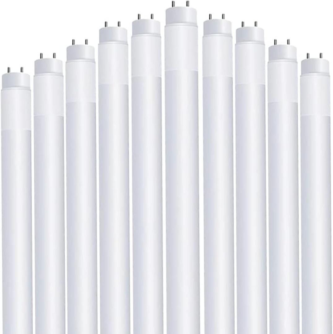 Feit Electric LED 4ft Bulbs T8, 32 Watt Equivalent, Type A Tube Light, Plug & Play, T8 LED Tubes, LED Fluorescent Replacement, Frosted, T848/840/LEDG2/2/5, Cool White, 10 Pack