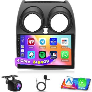 2+64G Radio for Nissan Rogue Qashqai 2008-2013 CarPlay Stereo Android 15 Touchscreen 9" Android Auto Bluetooth GPS DSP 26UI Backup Camera 2+64G Radio for Nissan Rogue Qashqai 2008-2013 CarPlay Stereo Android 15 Touchscreen 9" Android Auto Bluetooth GPS DSP 26UI Backup Camera