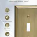 4-Pack Single Toggle Light Switch Cover Plate, Durable Solid Zinc Alloy Decorative Switch Plate Covers, Antique Brass 1 Gang Wall Plate, Corrosion Resistant