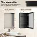 16 x 24 Inch Medicine Cabinet Recessed or Wall Mount Aluminum Bathroom Medicine Cabinet with Mirror and 3 Adjustable Shelves for Bedroom Entryway Dressing Room Apartment and Hotel Black