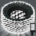 JACKYLED Outdoor String Lights Waterproof, 178FT 500 LED Plug in Christmas Light with 8 Modes, Fairy String Lights for Xmas Tree Halloween Holiday Party Garden Yard House Decoration, Cool White