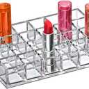 Amazing Abby - Allure - 24-Slot Acrylic Lipstick Organizer, Lipstick Holder, Lip Gloss Holder, Cosmetic Storage Display, Perfect Storage Solution for Drawer and Vanity (Slot Size: 1.0" x 1.0") (Clear)