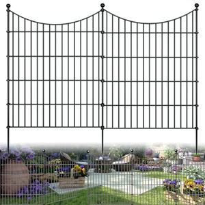 10 Panels Garden Fence Dog Fence Outdoor for Yard, 32in H x 23.6ft L Rustproof Metal Fencing with Ground Stakes | No Dig Animal Proof Containment for Pets/Rabbits | Durable Patio Security Panels