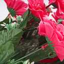 Artificial Flower Bouquets with Pink Blooms and Green Leaves, Decorative Faux Floral Stems for Home, Wedding and Party Decor
