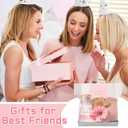 5 Pcs Birthday Gift Sets for Women Including Glass Cup, Floral Coaster, Socks, Pink Hair Tie & Card Birthday Themed Gifts for Her, Wife, Mom, Friend & Coworkers(December)