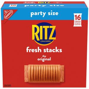RITZ Fresh Stacks Original Crackers, Party Size, Travel Snacks, 23.7 oz (16 Multi Snack Packs) (EXP 10/16/26)