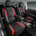 Skechers Memory Foam Car Seat Covers, Air Cool Mesh Thick Seat Covers, Car Seat Covers Front Seats Airbag Compatible, Automotive Comfort & Protection for Most Cars,Vans,Trucks, SUVs,Red