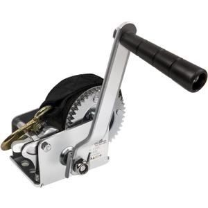 1200lbs Hand Winch Heavy Duty Boat Winch Two-Way Ratchet Gear Small Manual Winch Crane Weight Moving Nylon Strap for ATV Truck Towing Rope Winch (Strap Winch 1200 lbs)