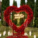 6.15FT Heart Arch, Heart Arch Stand with LED Neon Sign(White), 73.8inch*73.8inch