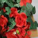 RECUTMS 2PCS Artificial Hanging Rose Fake Flowers Garland with Lights | 37in,Silk Floral Ivy Plants,with 30 LED Lights,Greenery,for Home,Room,Garden,Wedding Arch,Indoor,Outdoor Wall Party Decor