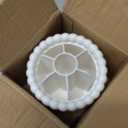 Anyoifax 360 Rotating Makeup Brush Holder 7 Slots Make Up Brush Organizer Removable Spinning Cosmetic Brushes Storage Pen Holder for Vanity, Dresser, Desk, White (Small)