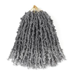GUOHUI Super Light Butterfly Locs Crochet Hair 10 Inch 6 Packs Pre-Looped Soft Distressed Faux Locs Braids for Women Kids (10 Inch,TGREY#)